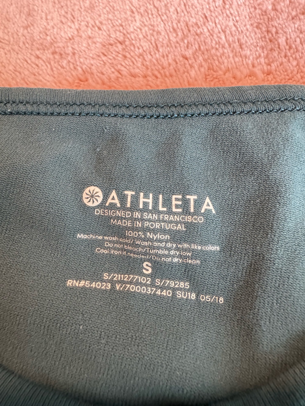 Athleta Perforated Cross-Back Tank Top, Teal, Size Small - Picture 3 of 5